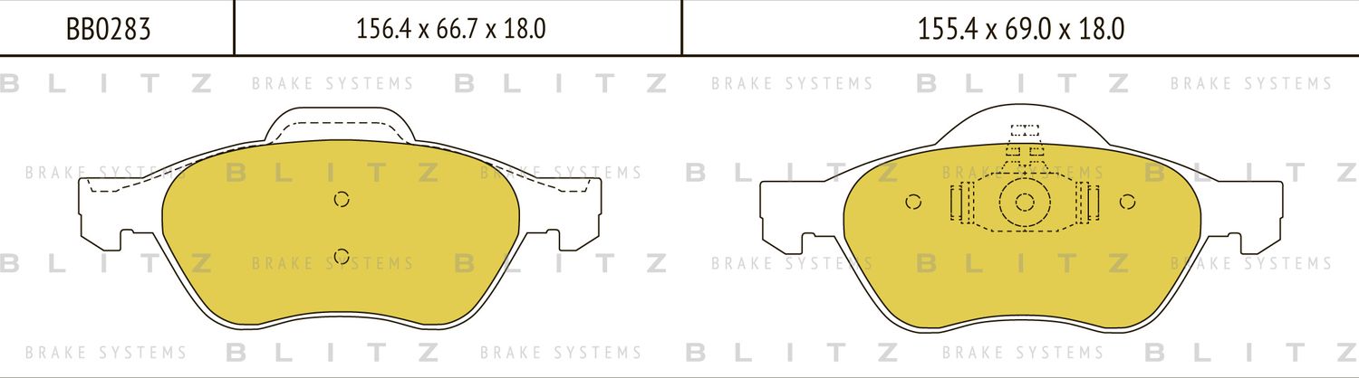Колодки тормозные RENAULT LAGUNA 01- перед. (Blitz). Артикул BB0283