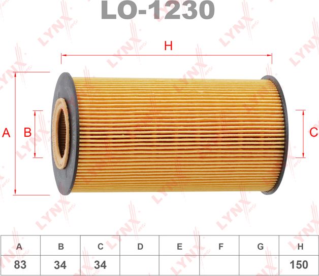 Масляный фильтр LYNXauto. Артикул LO-1230