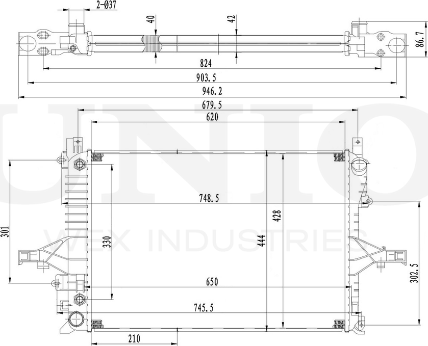 Радиатор двигателя (Unio). Артикул RAD-10047