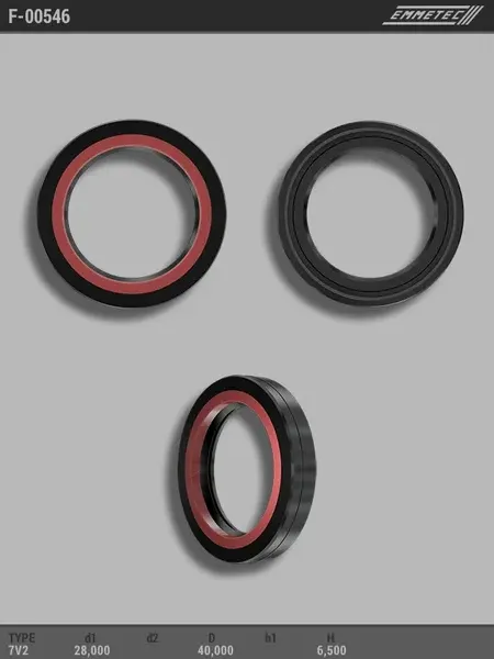 Сальник 28,00/40,00*6,50 тип 7V2 (Emmetec). Артикул F00546