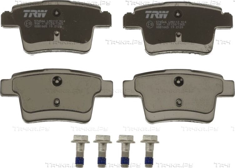 Тормозные колодки TRW COTEC задние для Ford Mondeo III 2004-2007. Артикул GDB1665