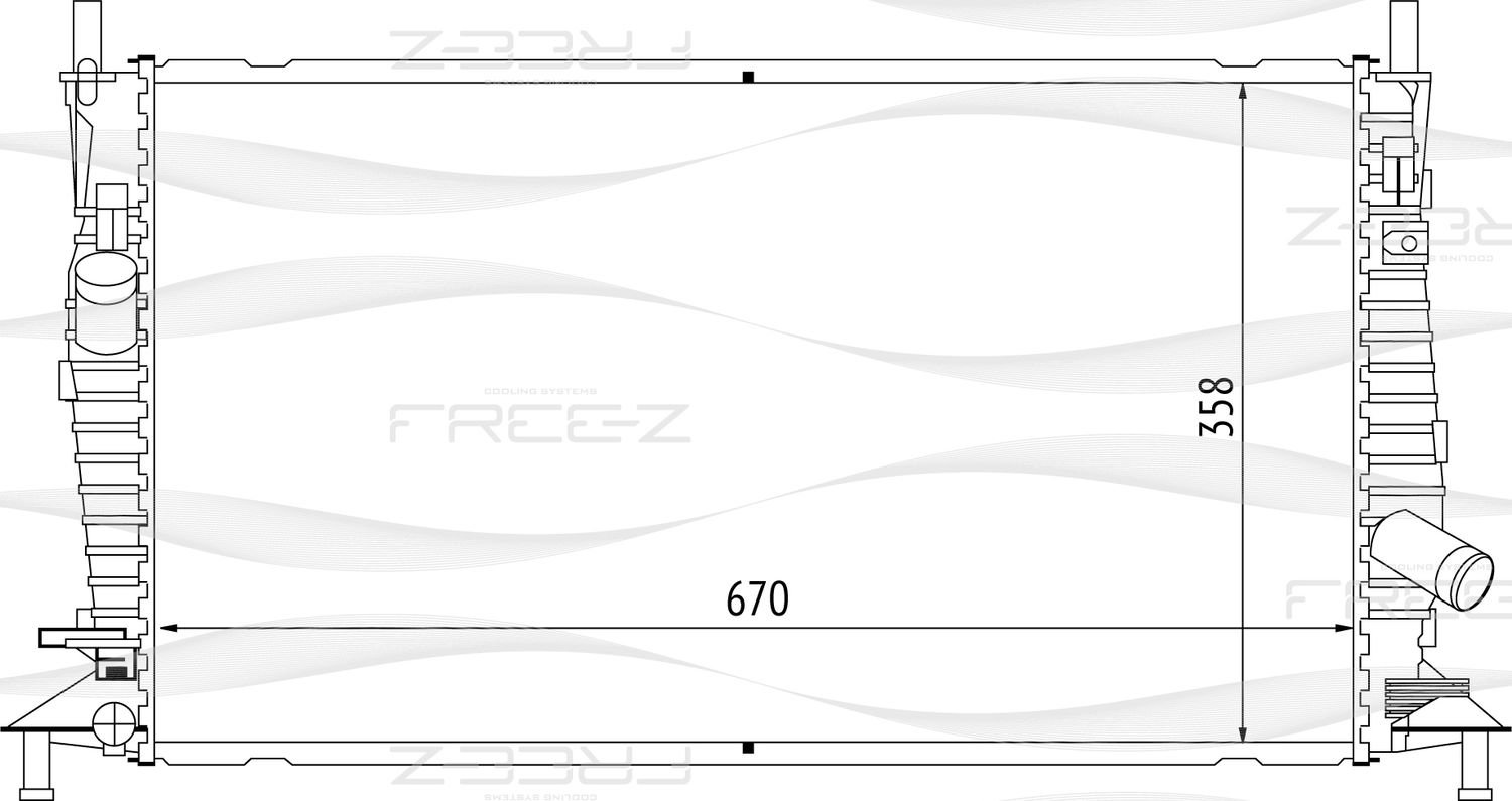 Радиатор FORD/MAZDA FOCUS 2/C-MAX/3 03- 1.4-2.0/2.0TD охлаждения (Free-Z). Артикул KK0146