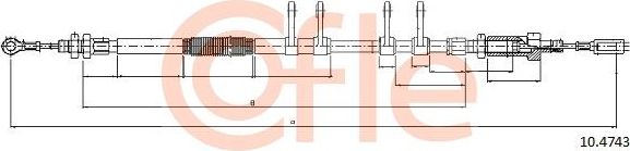 Трос ручника (тросик ручного тормоза) Cofle. Артикул 92.10.4743
