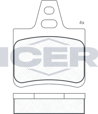 Тормозные колодки Icer задние для Citroen XM I 1989-1994. Артикул 180812