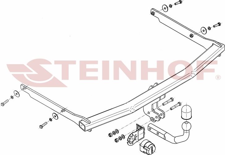 Фаркоп Steinhof для Mazda 3 I седан, хетчбек 2003-2009. Артикул M-018/1