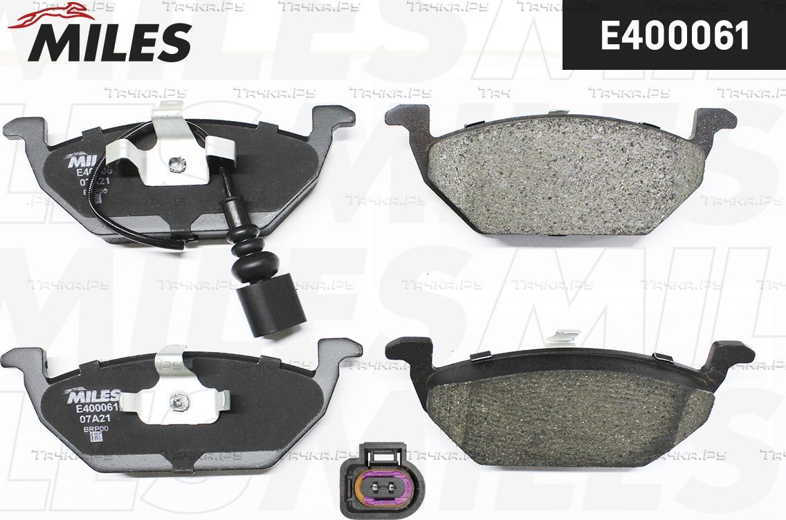 Тормозные колодки Miles (Low-Metallic) передние для SEAT Altea I 2004-2015. Артикул E400061