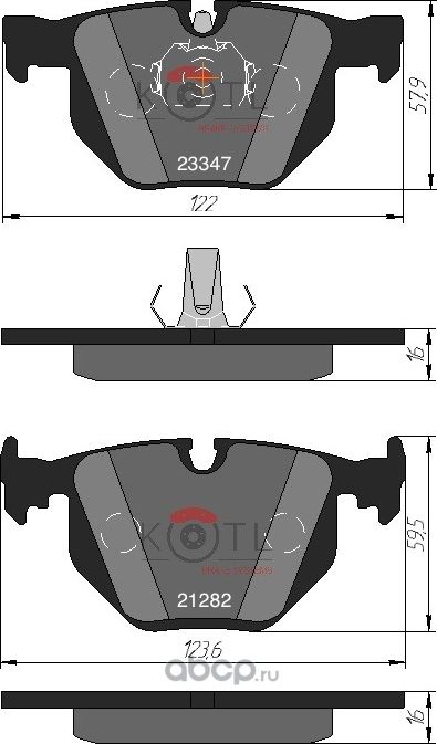 Колодки тормозные дисковые задние к-т BMW E65/E65 3.0-4.0 01- (Kotl) Kotl. Артикул 1499kt