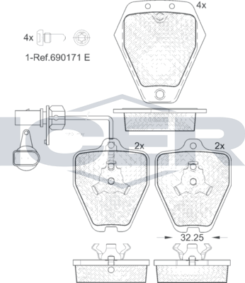 Тормозные колодки Icer. Артикул 181694