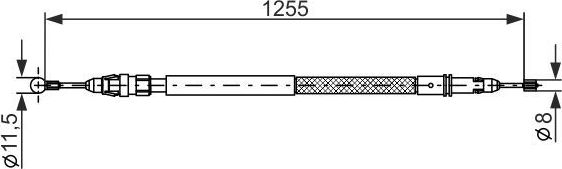 Трос ручника (тросик ручного тормоза) Bosch. Артикул 1 987 482 235