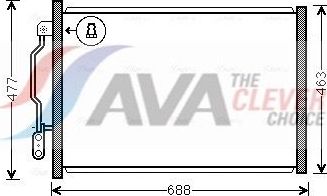 Радиатор кондиционера (конденсатор) AVA (алюминий). Артикул MSA5605