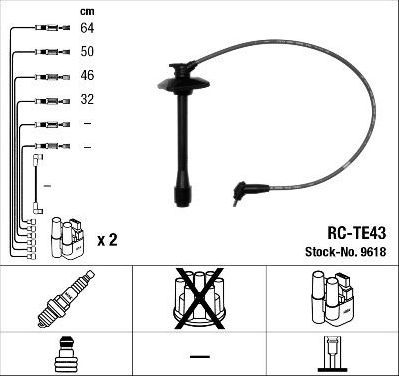 Высоковольтные провода (провода зажигания) (комплект) NGK. Артикул 9618
