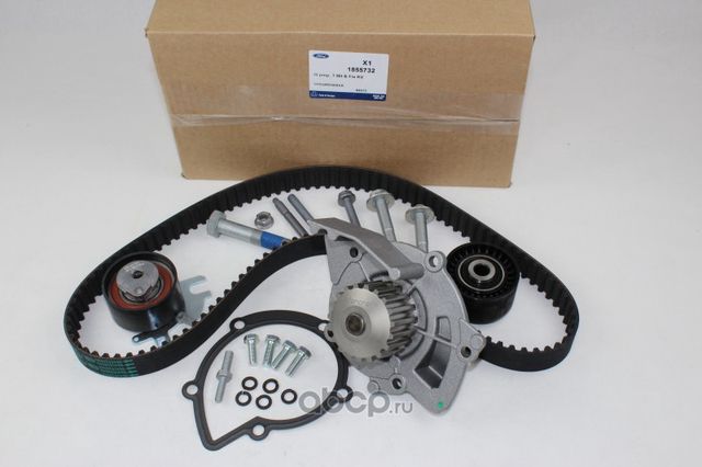 Помпа (водяной насос) с комплектом ремня ГРМ Ford. Артикул 1855732
