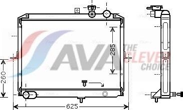 Радиатор охлаждения двигателя AVA. Артикул KA2053