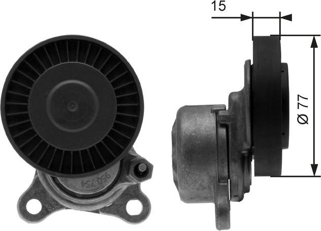 Натяжной ролик (натяжитель) приводного клинового зубчатого ремня Gates DriveAlign® для MG ZR 2001-2005. Артикул T38441