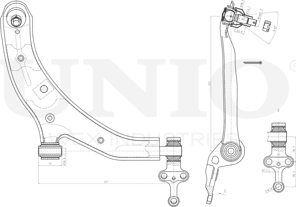 Рычаг подвески (Unio). Артикул SSP-40006