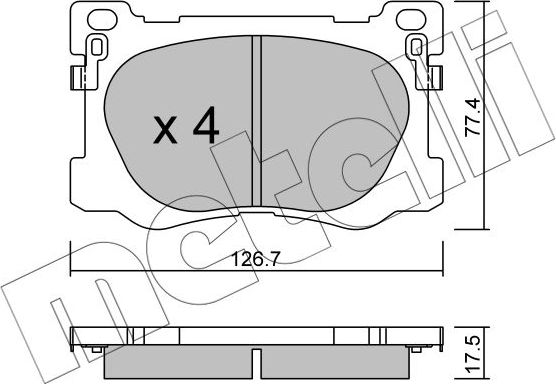 Тормозные колодки Metelli. Артикул 22-1093-0