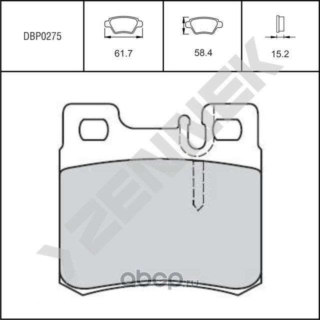 Колодки тормозные дисковые задние MERCEDES W124 85-95, W201 82-93 (Zennek). Артикул DBP0275
