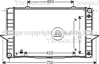 Радиатор охлаждения двигателя AVA для Volvo S70 1996-2000. Артикул VO2092