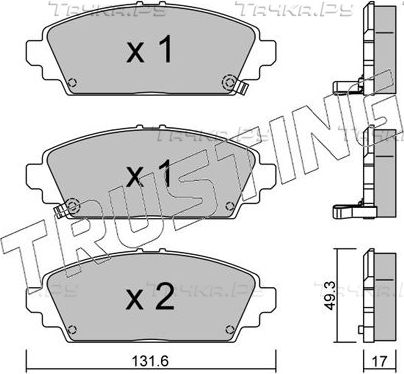 Тормозные колодки Trusting передние для Honda Accord VI 1998-2002. Артикул 479.0