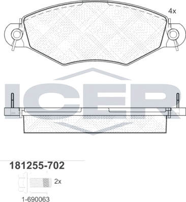 Тормозные колодки Icer. Артикул 181255-702