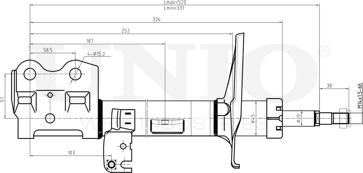 Амортизатор подвески (Unio). Артикул SAB-10167