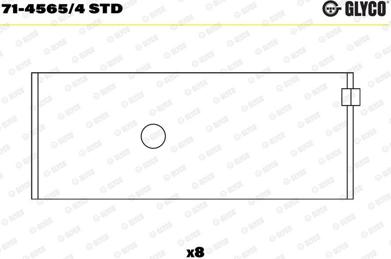 Вкладыши шатунные Glyco для Toyota Fortuner I 2004-2015. Артикул 71-4565/4 STD