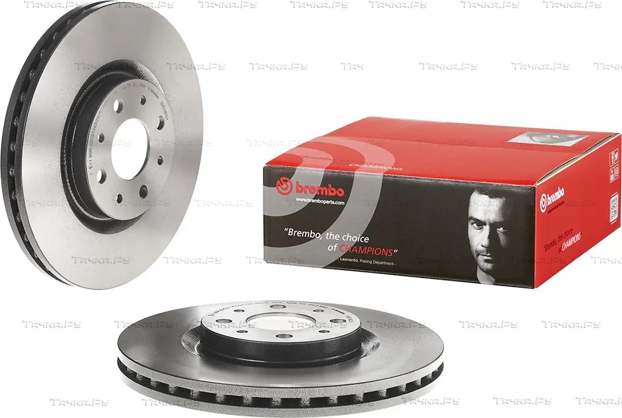 Тормозной диск Brembo PRIME LINE - UV Coated передний для Lancia Delta III (844) 2008-2014. Артикул 09.5180.31