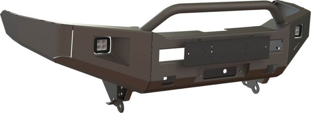 Бампер силовой STC передний для Toyota Land Cruiser Prado 120 2002-2009 с защитной дугой, противотуманными фарами и балкой дальнего света. Артикул STC-TLCP120-BF-C2-L1L4