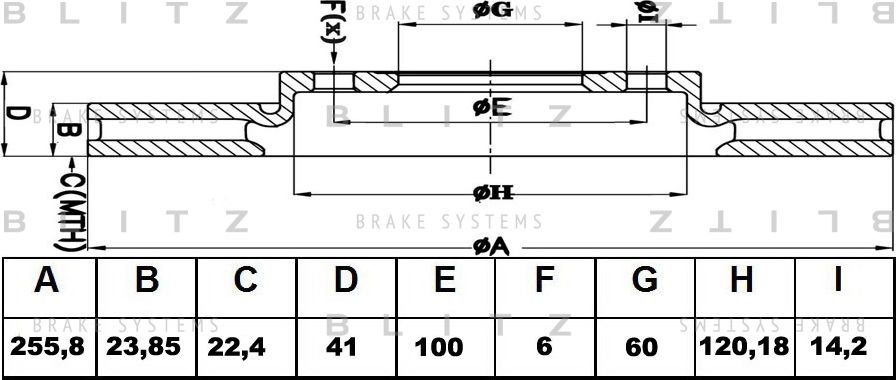 Диск тормозной DAEWOO LANOS/NEXIA 95- перед. вент. (Blitz). Артикул BS0112