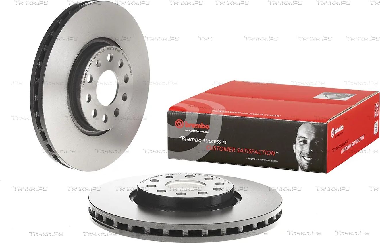 Тормозной диск Brembo PRIME LINE - UV Coated передний для SEAT Alhambra II 2010-2026. Артикул 09.B635.11