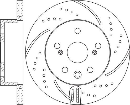 Тормозной диск NiBK задний для Lexus RC I 2014-2026. Артикул RN1665DSET