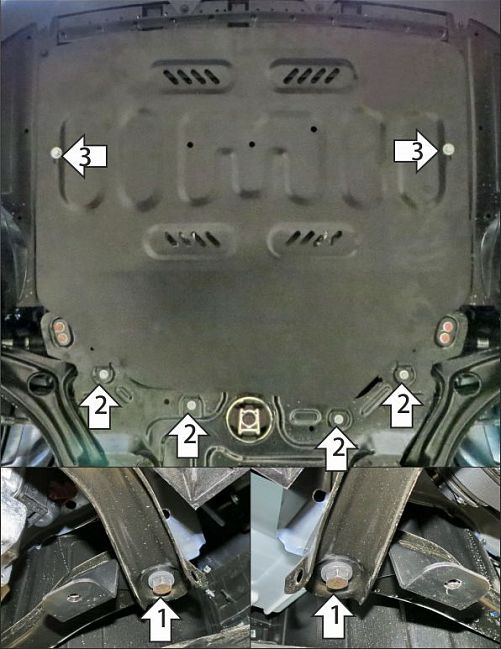 Защита Мотодор стандартная для картера и КПП GAC GS3 2024-2026. Артикул 57805