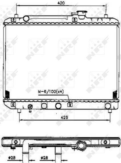 Радиатор охлаждения двигателя NRF (алюминий) для Suzuki Baleno I 1995-2002. Артикул 53207