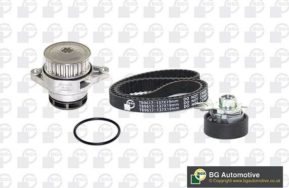 Помпа (водяной насос) с комплектом ремня ГРМ BGA. Артикул TB9617CPK