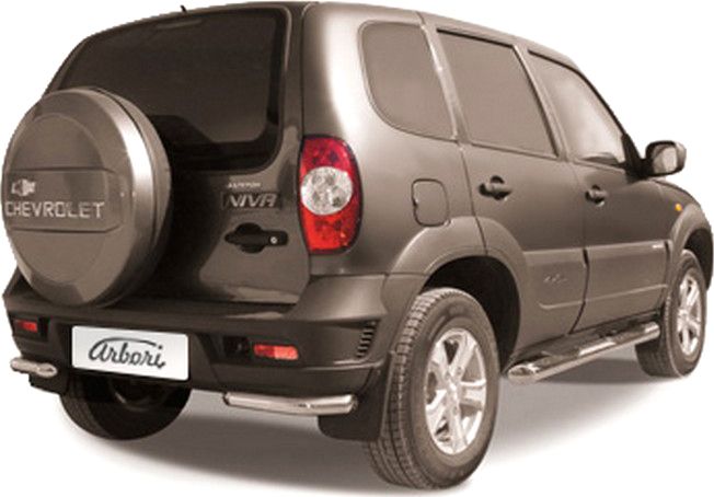 Защита Arbori заднего бампера уголки d57 Сhevrolet Niva 2009-2020. Артикул AFZDACHN1010