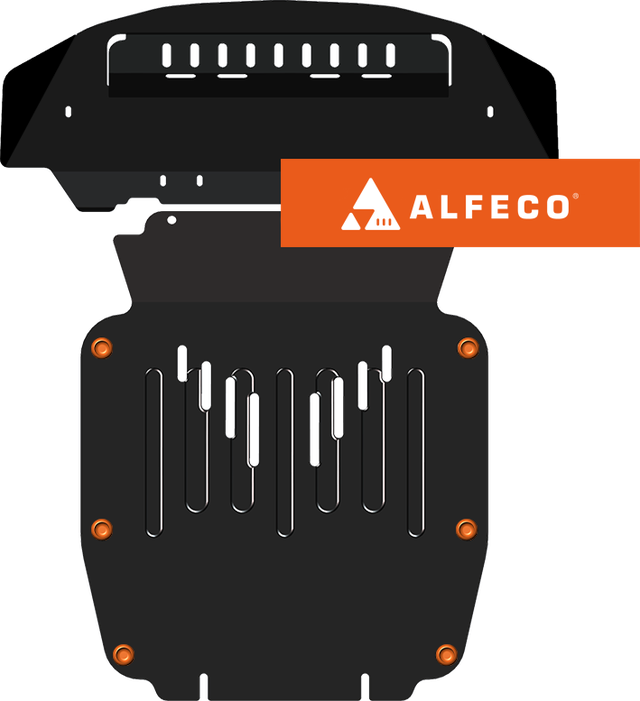 Защита Alfeco для картера и радиатора (2 части) Audi Q7 I 2006-2009. Артикул ALF.30.07