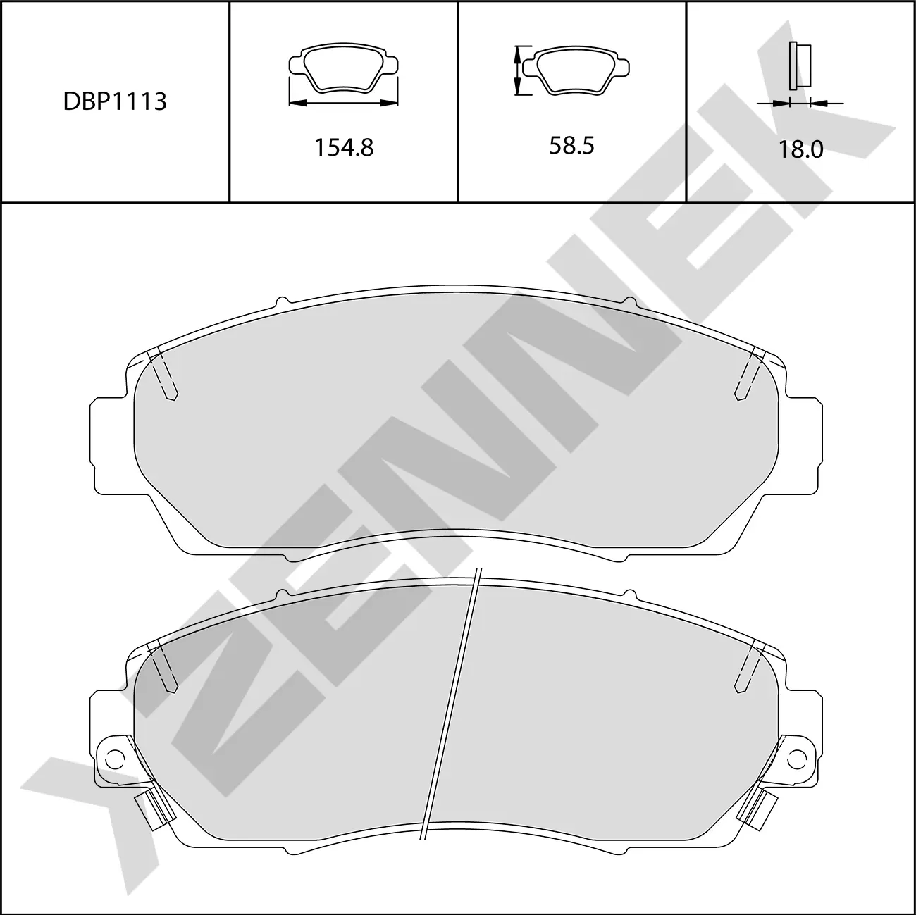 Колодки тормозные передние CHERY TIGGO 7-9 22>/ HAVAL H6,F7,F7X/ HONDA CR-V 16>/ (Zennek). Артикул DBP1113
