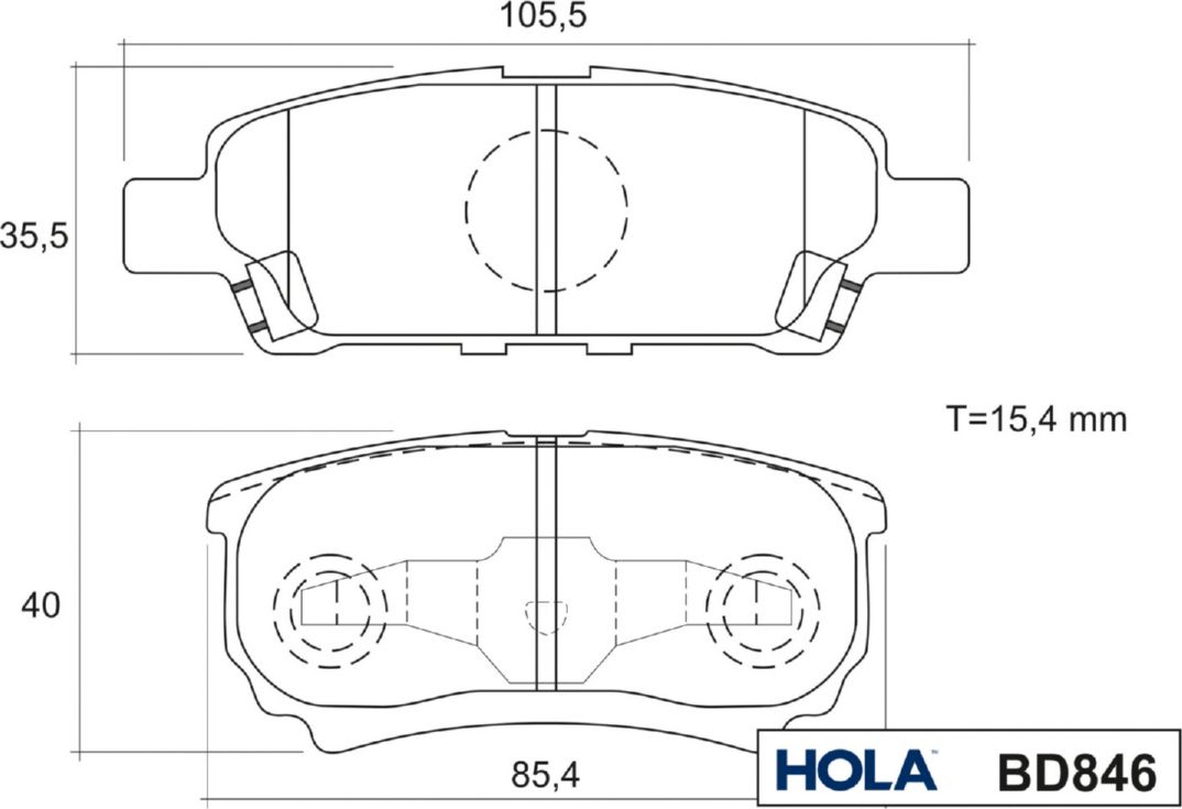 Тормозные колодки HOLA. Артикул BD846
