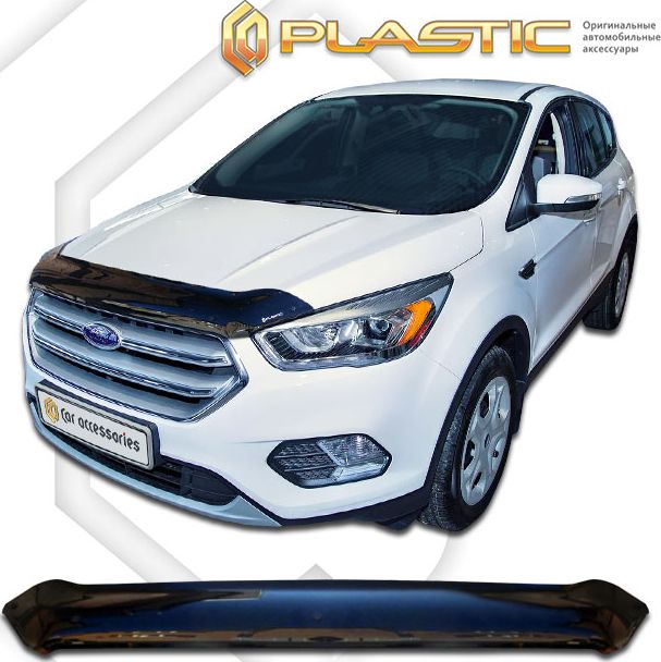 Дефлектор СА Пластик для капота (Classic черный) для Ford Kuga II рестайлинг 2016-2026. Артикул 2010010111403