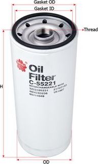 Масляный фильтр Sakura. Артикул C-55221