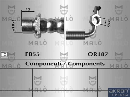 Тормозной шланг Malò. Артикул 80648