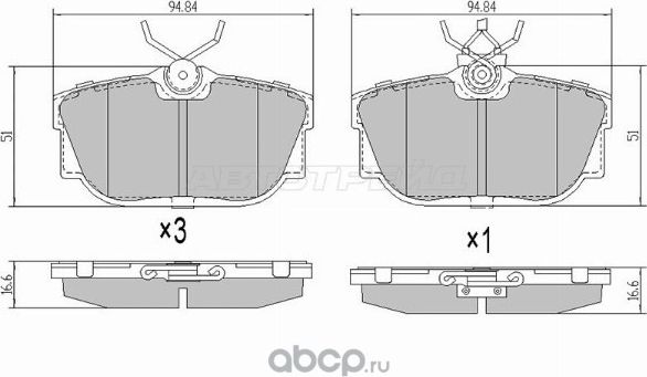 Колодки тормозные зад VW TRANSPORTER IV 90-03 (SAT). Артикул ST7D0698451G