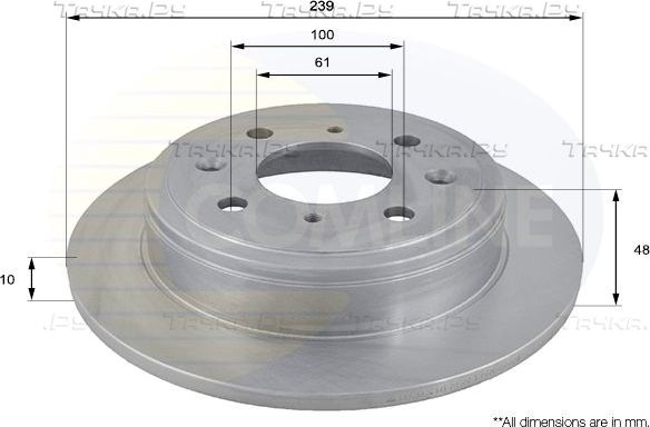 Тормозной диск Comline задний для Nissan Almera N15 1995-2000. Артикул ADC0518