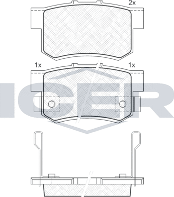 Тормозные колодки Icer задние для Great Wall Hover H6 2011-2017. Артикул 181187