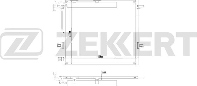 Радиатор кондиционера (конденсатор) Zekkert (алюминий) для Mercedes-Benz M-Класс II (W164) 2005-2011. Артикул MK-3075
