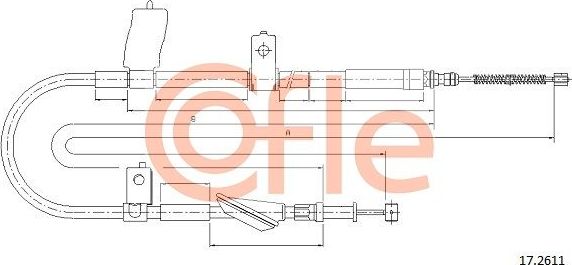 Трос ручника (тросик ручного тормоза) Cofle. Артикул 92.17.2611