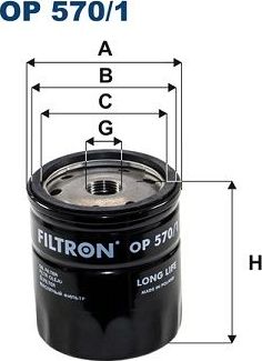 Масляный фильтр Filtron для Daewoo Nexia I 2008-2016. Артикул OP 570/1