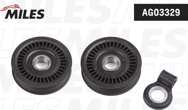 Направляющий (ведущий) ролик приводного поликлинового ремня Miles (полимерный материал). Артикул AG03329