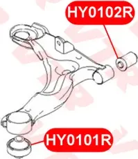 Сайлентблок нижнего рычага передней подвески, пере (VTR). Артикул HY0102R