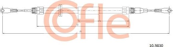 Трос ручника (тросик ручного тормоза) Cofle. Артикул 10.9830